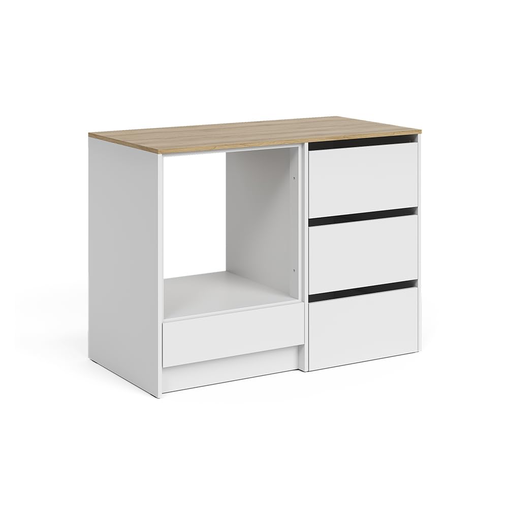 Vicco Washing machine cabinet Viktor, White/Artisan oak, 159.8 x 88.2 cm