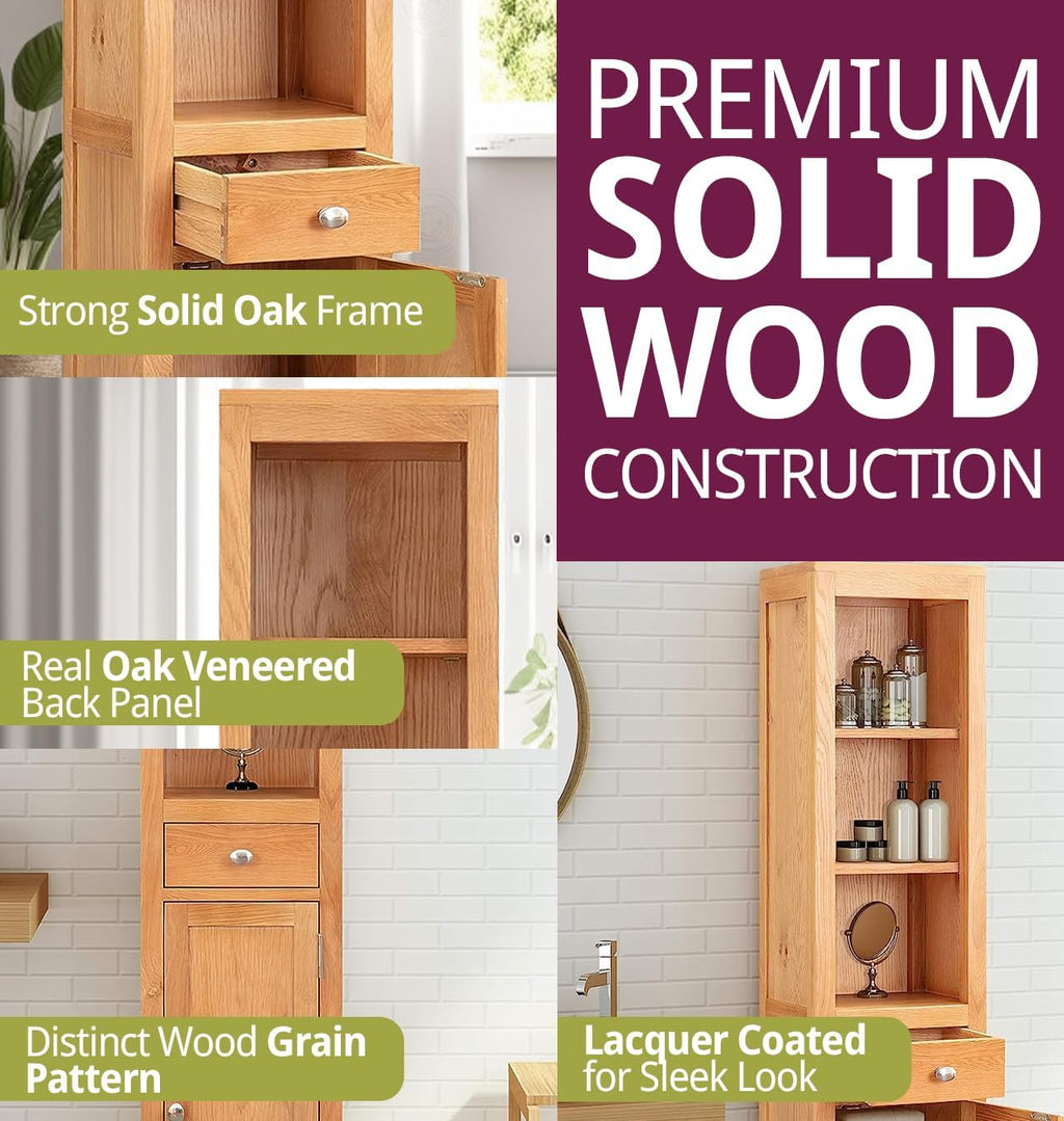 Hallowood Furniture Waverly Bathroom Storage with Drawer and Open Shelves
