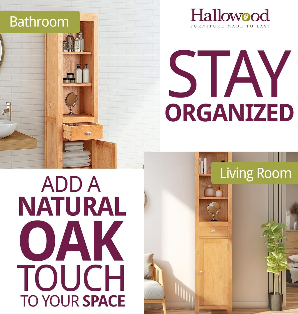 Hallowood Furniture Waverly Bathroom Storage with Drawer and Open Shelves